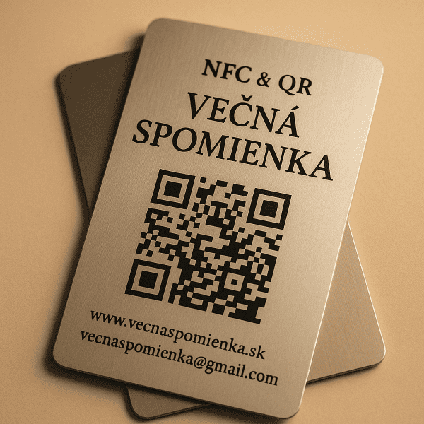 Spomienková kartička s QR kódom kovová - Image 2