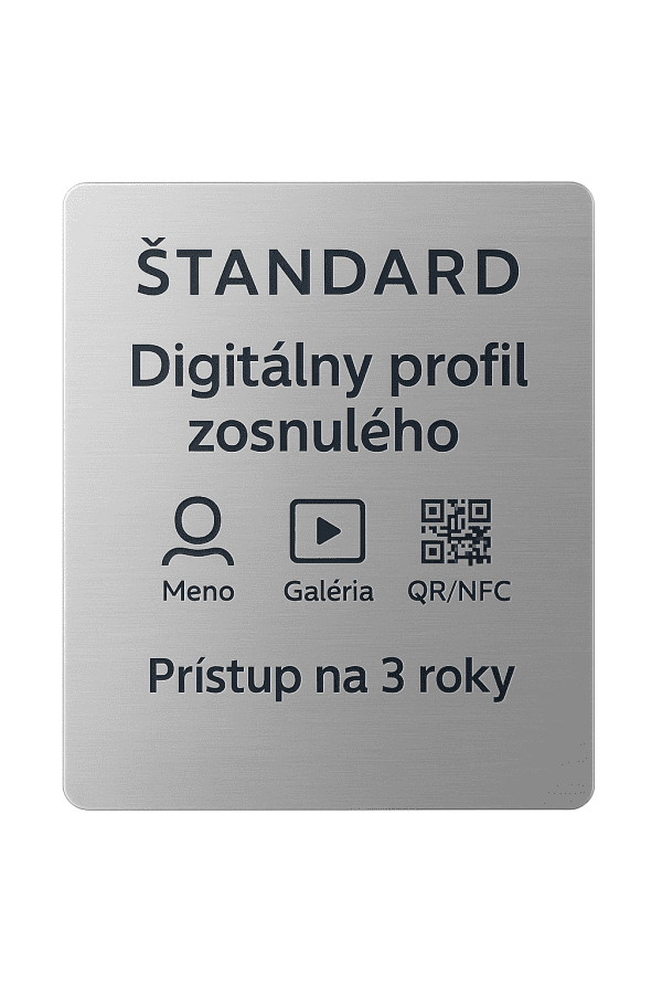 Digitálny profil zosnulého – Štandard